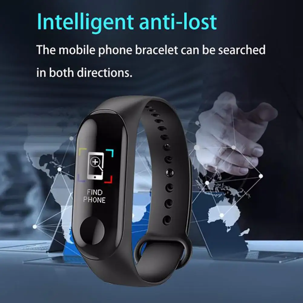 M3 спортивный фитнес-трекер часы Smartband водонепроницаемый смарт-браслет кровяное