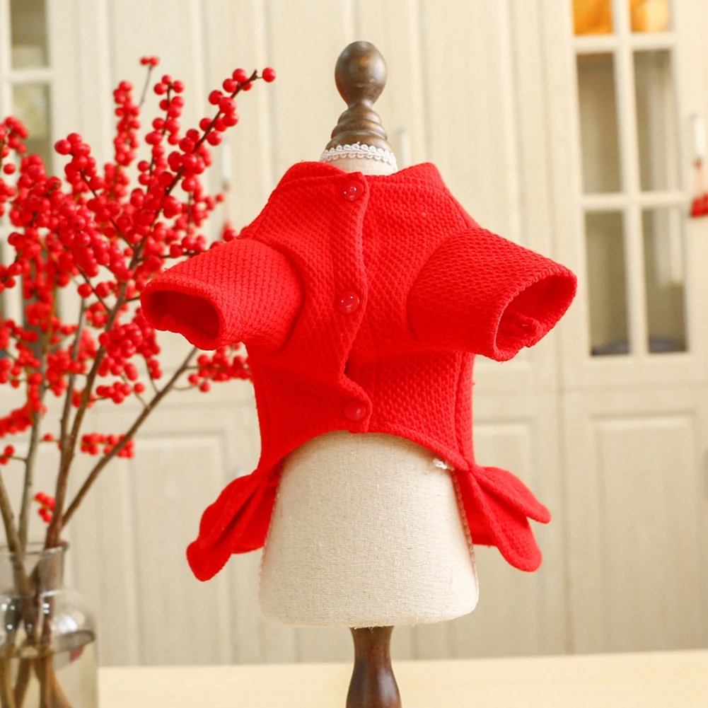 Рождественская одежда для домашних животных зимняя собак теплая юбка свитер