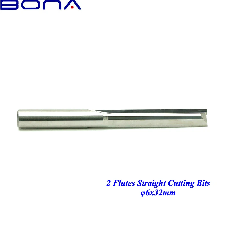 6 мм x 32 Два прямых флейта торцевые фрезерные инструменты карбидные наконечники