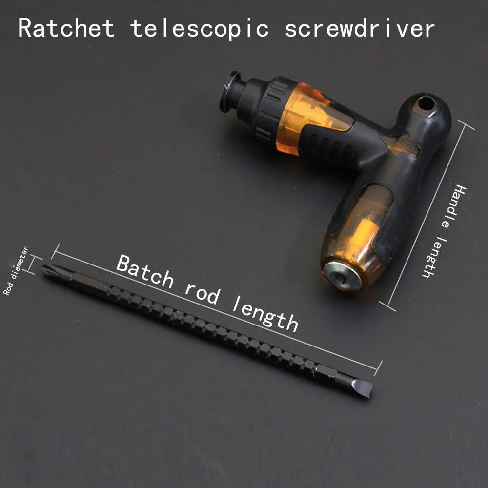 

1PC Telescopic Slotted Drivers Magnetic Bits Screwdriver Set Ratchet Wrench T-shaped Ratchet And Telescopic Dual Purpose