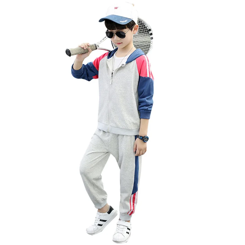 

Kids Clothes Sets Boys'Suit Autumn New Boys' Clothes Two Kids'Autumn Leisure Long-sleeved Coat +pant 2pc Sport Sets 5-12 Ages