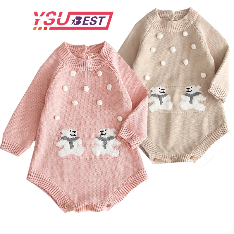 Новинка вязаный детский комбинезон осенняя одежда для новорожденных Детский с