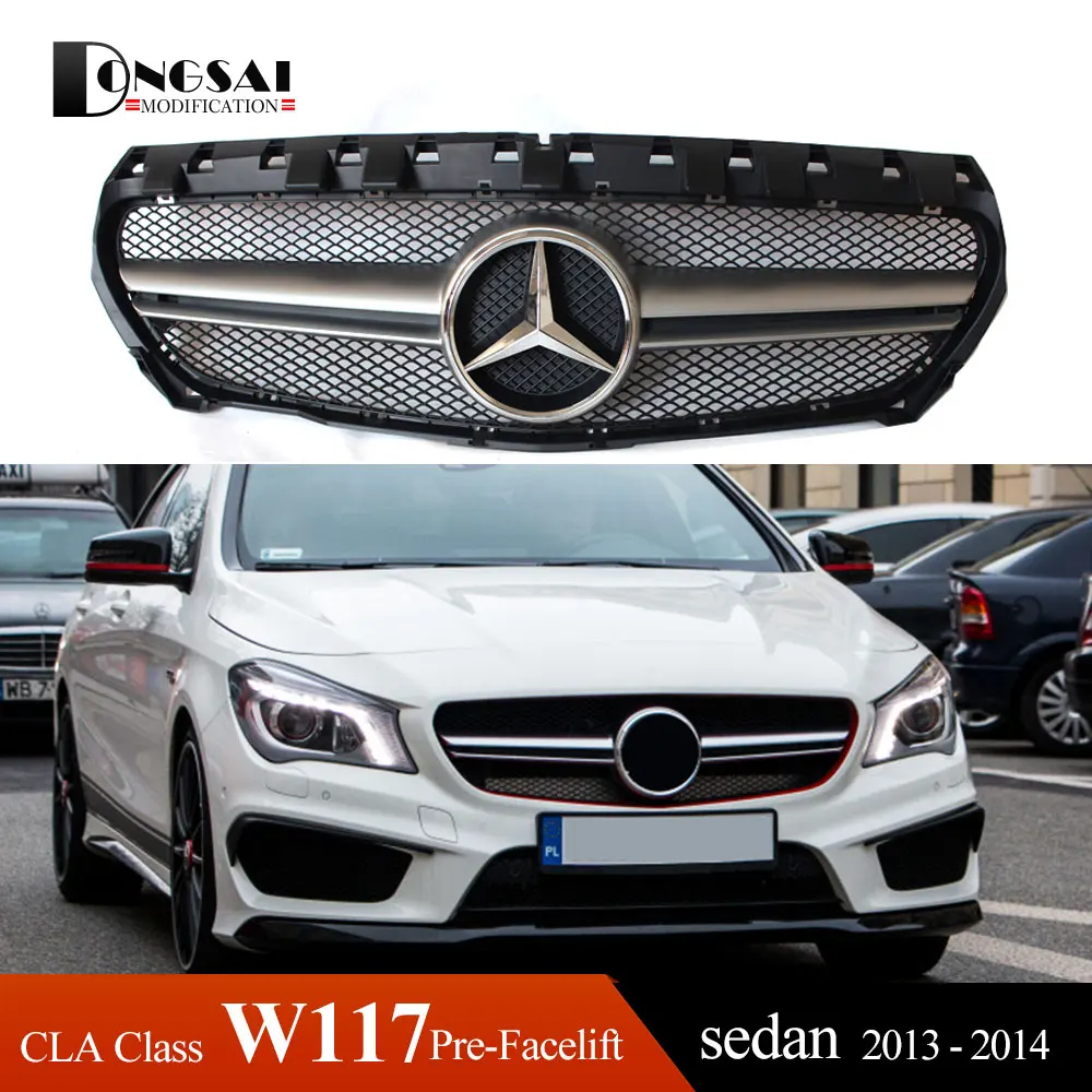 Panamericana GT стиль бриллианты CLA45 вид решетка для Mercedes CLA класс Benz W117 C117 4 двери купе X117 стрельба тормоз - Цвет: AMG silver