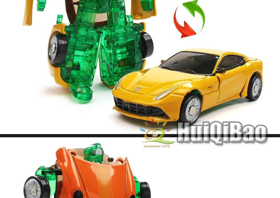 HUIQIBAO игрушки 8 см мини металлическая трансформация машина деформация робот сплав экшн игрушки Фигурки Развивающие игрушки для детей