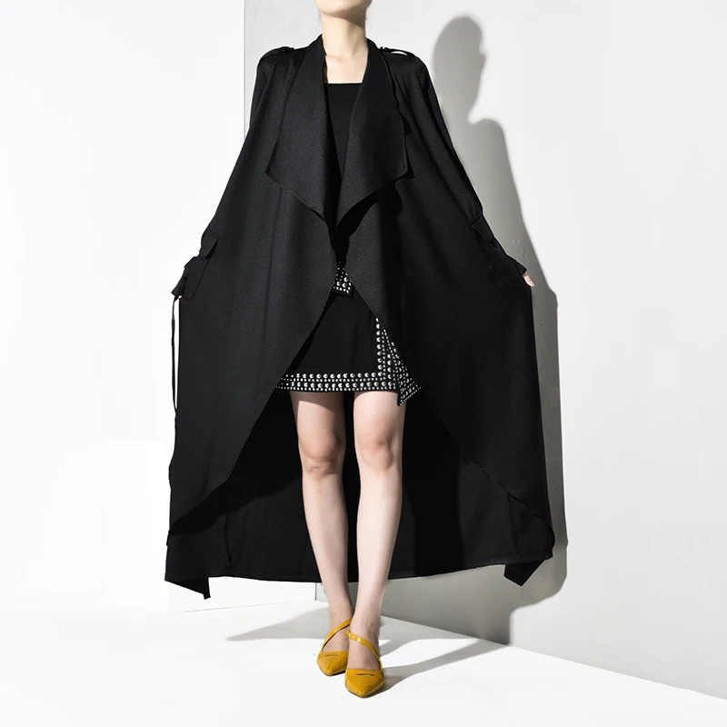 LANMRE 2018 новый модный Свободный Повседневный большой длинный кардиган ветровка