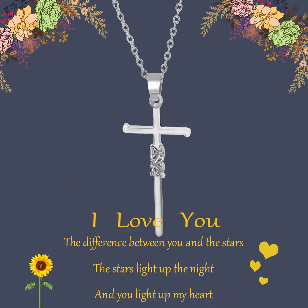 Подарок на день Святого Валентина ожерелье с крестом годовщину для жены