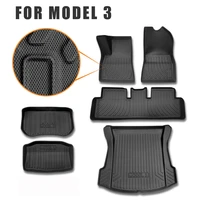 floot mats and back trunk mats for tesla model 3 2019 2020 car rear cargo liner rear tray foot pad model3 protective mat