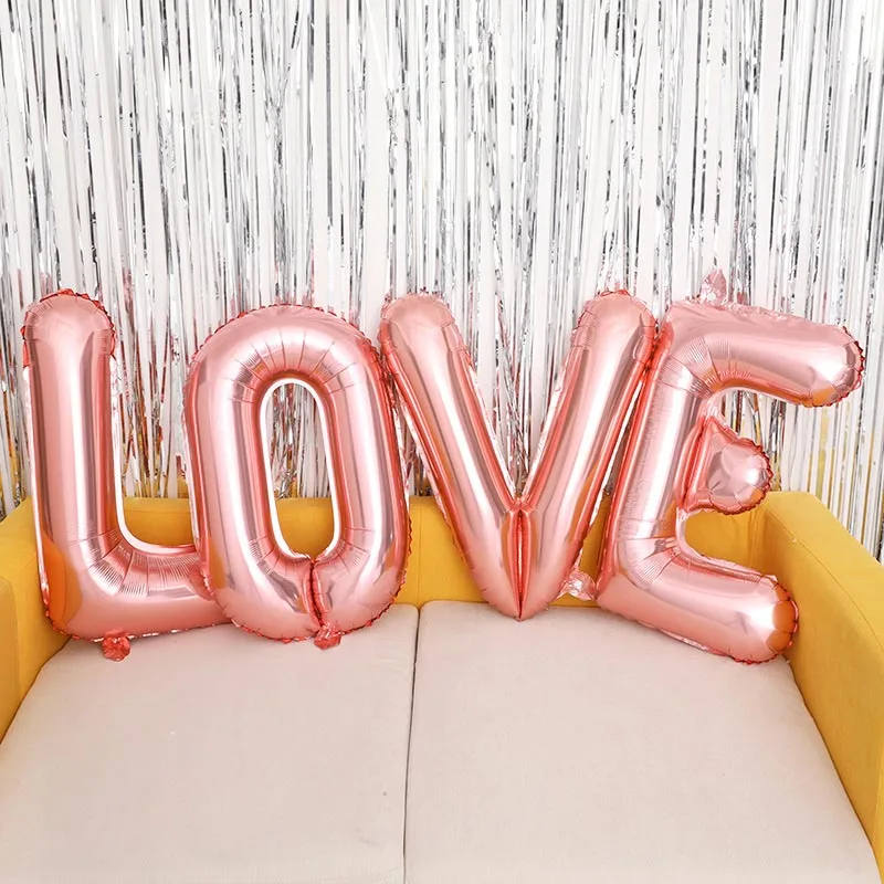Воздушный шар из фольги с надписью LOVE для счастливой свадьбы Дня Святого