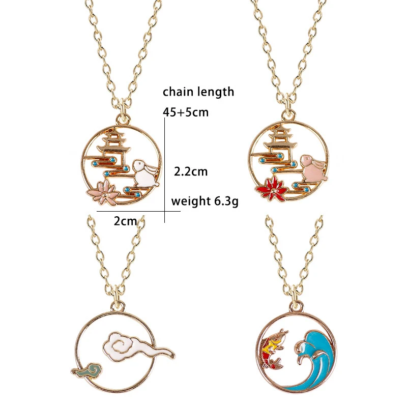 

2020 New Women's Necklace Chinese Style Cute Animal Rabbit Pendant Choker Link Chain Fashion Women Accessories Jewelry Gifts