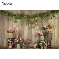yeele wooden boards green leaves flowers scene baby birthday party photography backdrop decoration backgrounds for photo studio