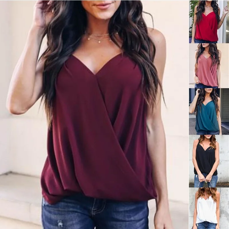 Lugentolo женский Слинг без рукавов шифон сплошной цвет Повседневная мода 7 цветов