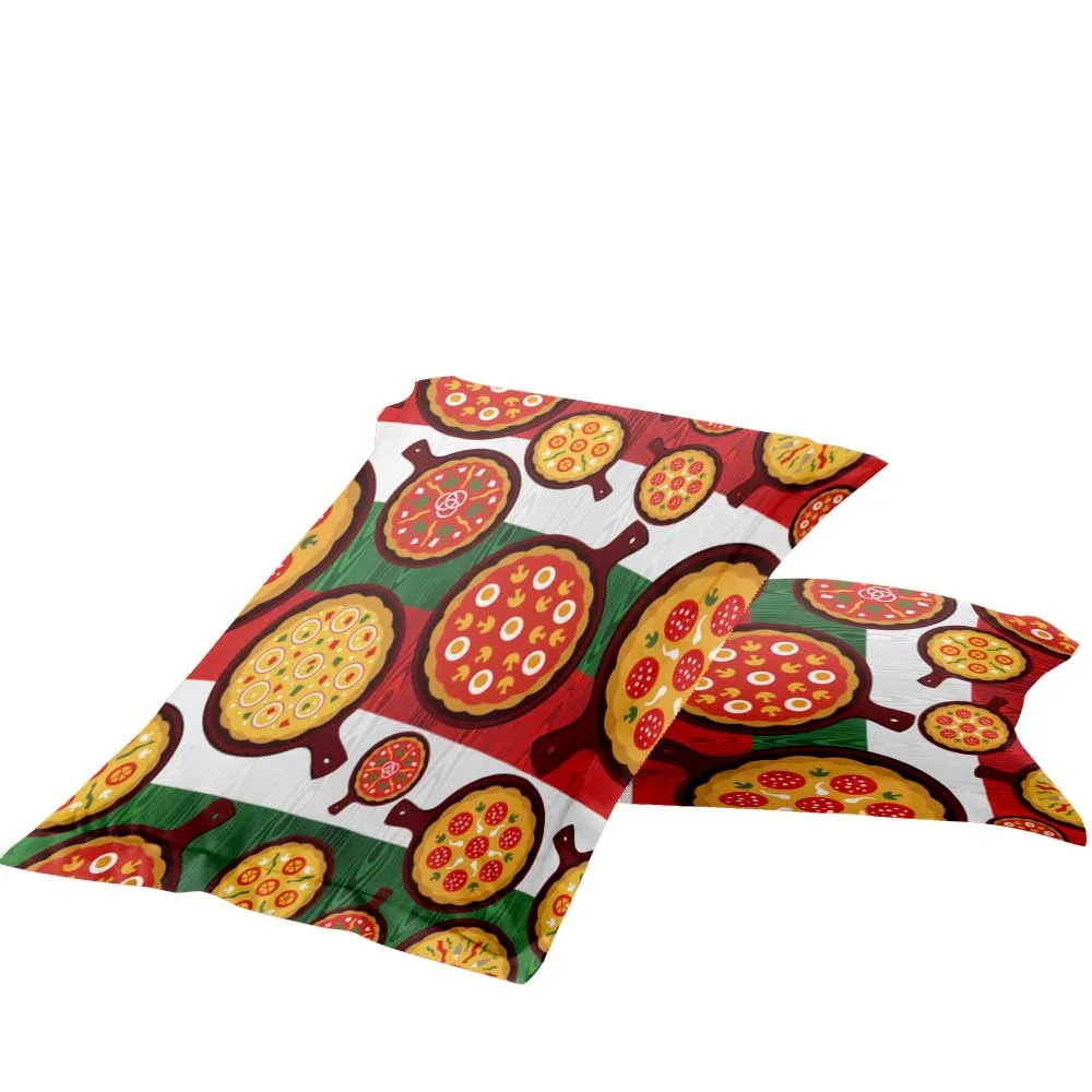 Комплект постельного белья из 2/3 предметов с изображением вкусной еды пиццы