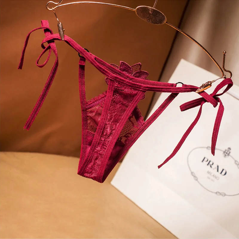 Летние боковые брифы красивые женские трусики с бантом и низкой посадкой женское