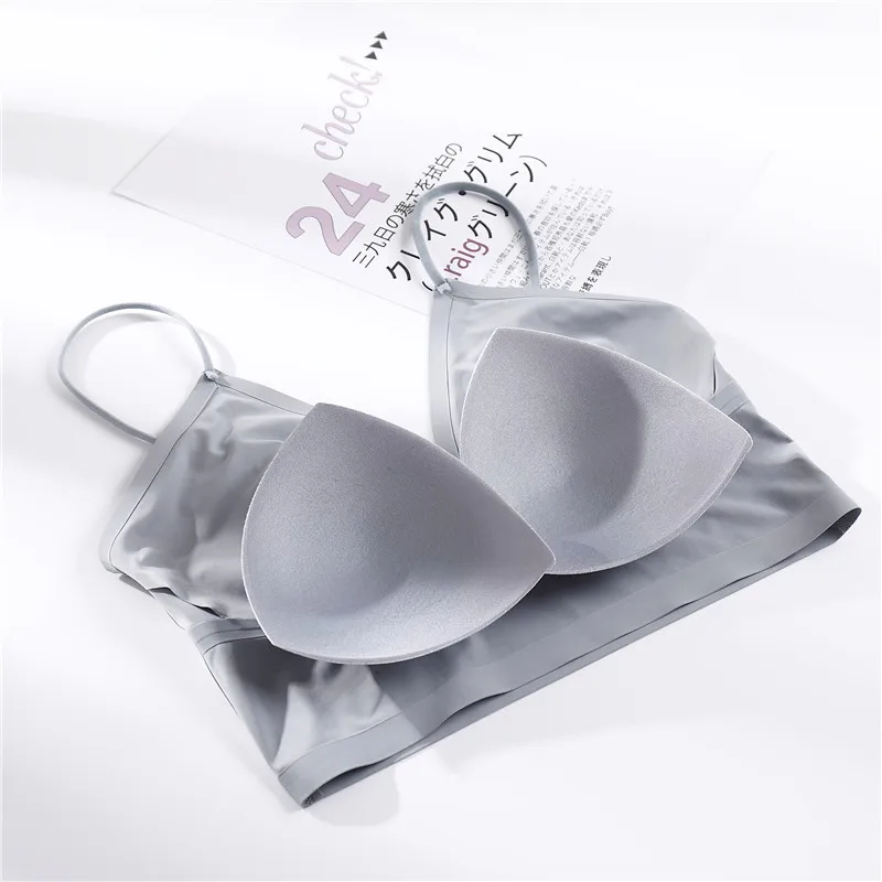 

Women Tank Crop Top Seamless Underwear Female Crop Top Camis Sexy Intimates Soft Deep V Women Top Lingerie Padded Camisole