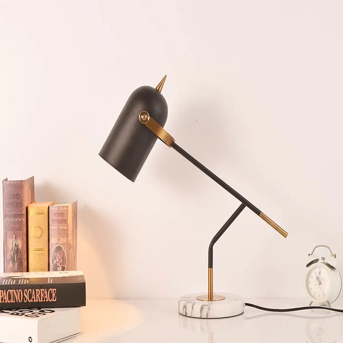 Современная мраморная Светодиодная настольная лампа для чтения светильник