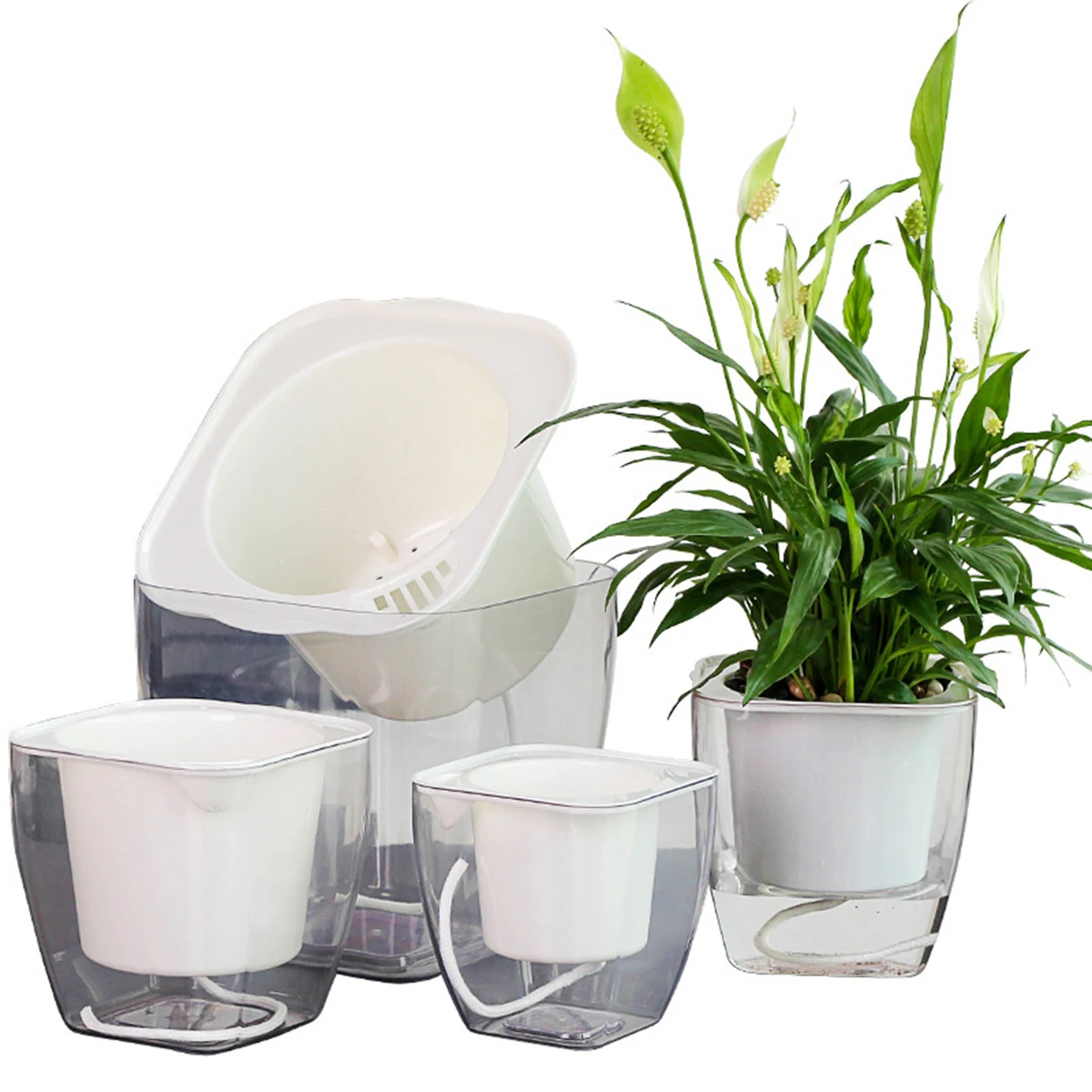 

Self Watering Clear Self Watering Pot Outdoor S/M/L Durable High quality