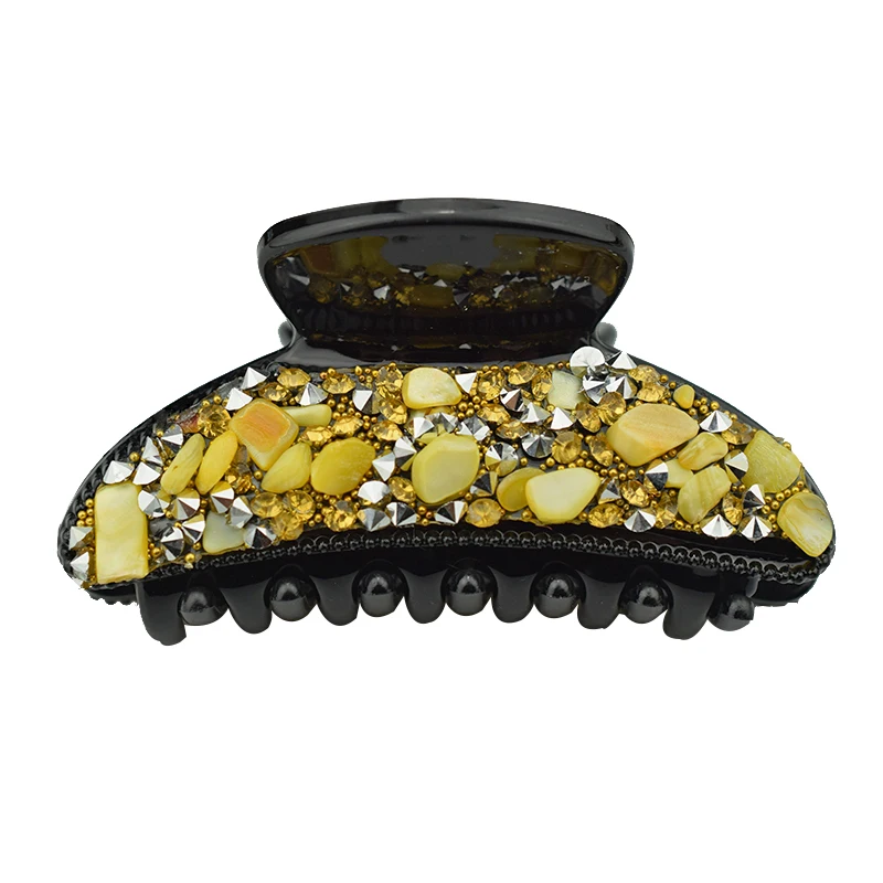 Черные Аксессуары для волос женщин заколки с камнями со стразами пластиковые
