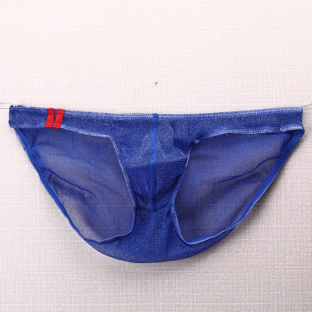 

Men Briefs Mesh Sexy Mini Low-Rise Bulge Pouch Underwear Thongs T-Back G-String Panties U Convex Male Underpants