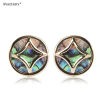 madrry simple round button shape shell stud earrings ouro color lady ear accessories bijoux orecchini aretes boucle doreille