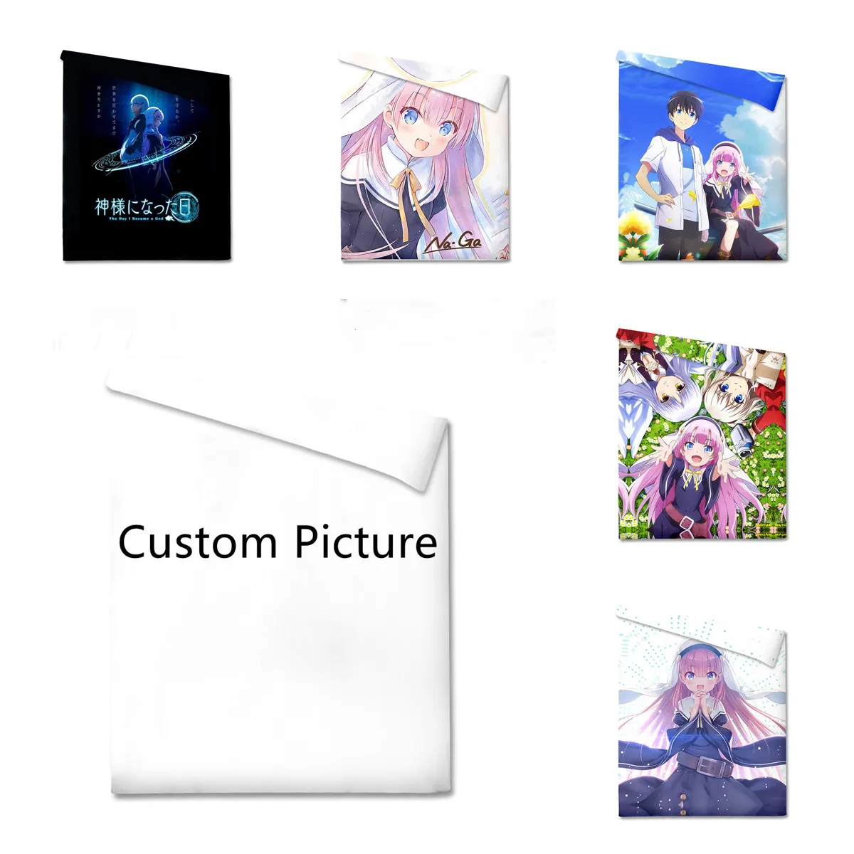 

Anime Kamisama DAY Hina Sato DIY Custom Bed Quilt Duvet Cover Home Textile Bedding Sets Home Decor Bedclothes Milk Silk Material