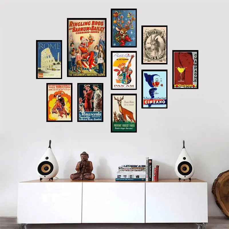 

Retro Vintage Poster Champagne Ad Canvas Art for Home Decor