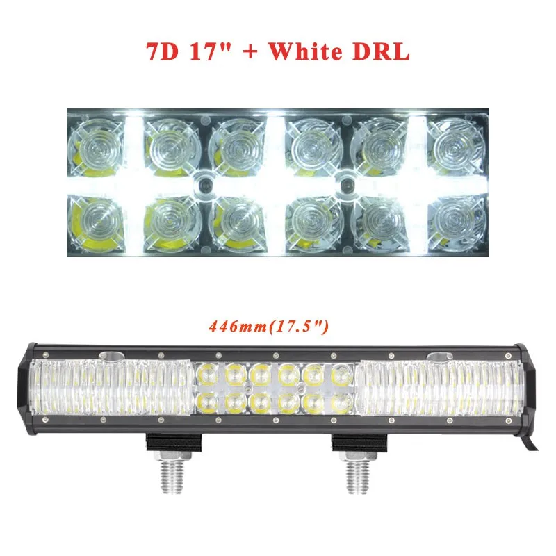 17 Inch White DRL VISORAK 7 12 17 23 2" внедорожный 7D светодиодный светильник 4x4 4wd ATV SUV Truck светодиодный противотуманный светильник для внедорожника ATV 4WD 4x4 Truck внедорожника - Цвет: 17 Inch White DRL