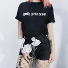 Goth Princess, новинка, панк, Ulzzang, винтажный, смешной, черный, ужас, хип-хоп, короткий рукав, готические топы, футболки, женская летняя футболка