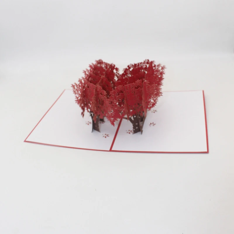 3D ручной работы красные кленовые ветки лесная бумага приглашения открытки