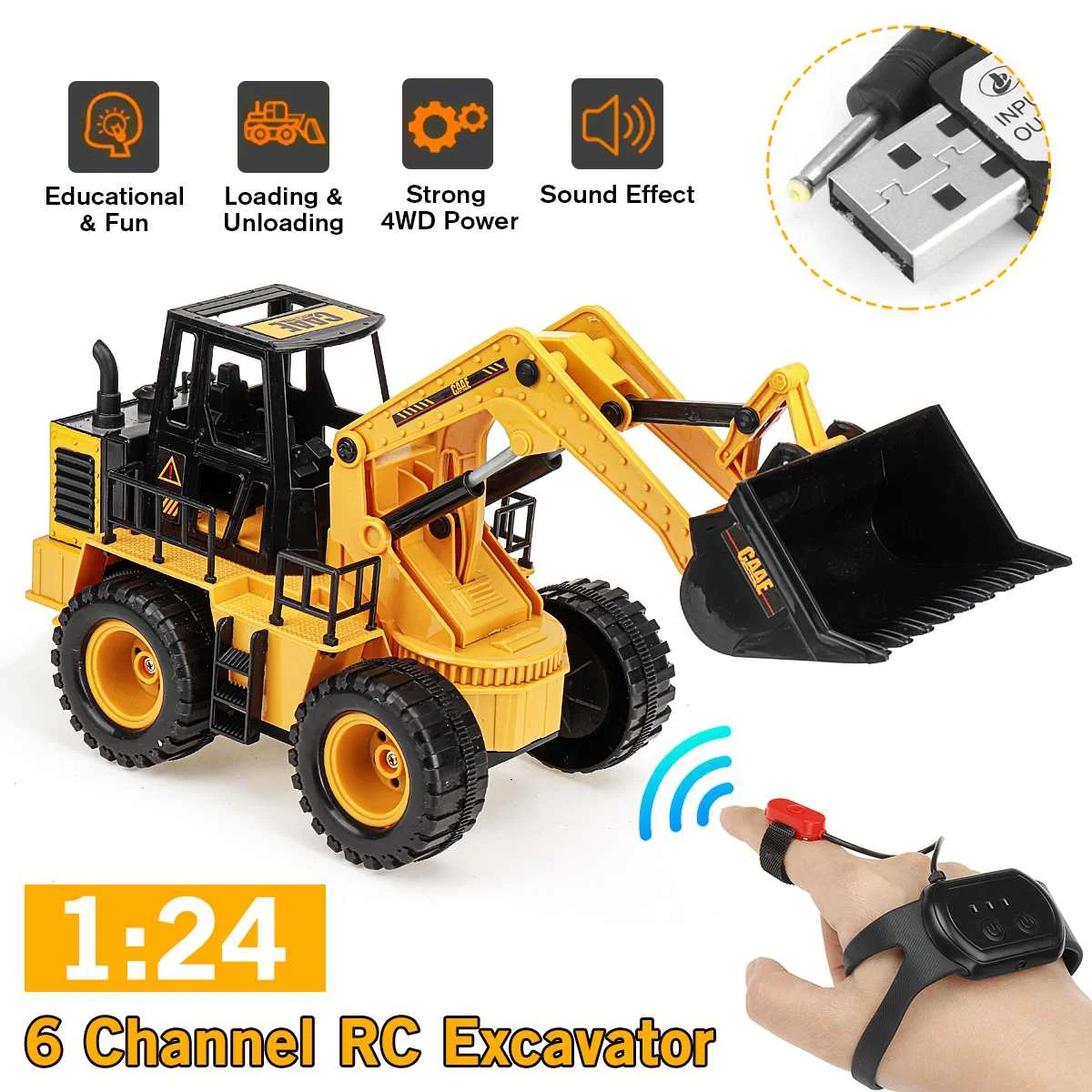 

RC Trucks 1: 24 Mini Remote Control Bulldozer Gesture Control Engineering Car Dump Truck Excavator Toys Gift