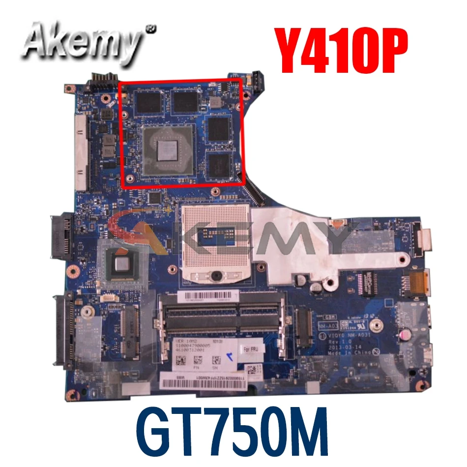 

Материнская плата для ноутбука LENOVO Y410P GT750M, материнская плата VIQY0 NM-A031 Core SR17E N14P-GT-A2 90002910
