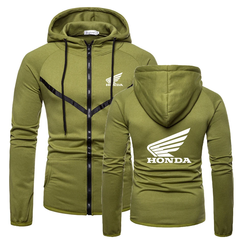 

Honda Car Logo Printing 2021 Spring Men's Sports Tops Men's Women's Streetwear Couple Jackets Casual Newest Zipper Pocket Hoodie