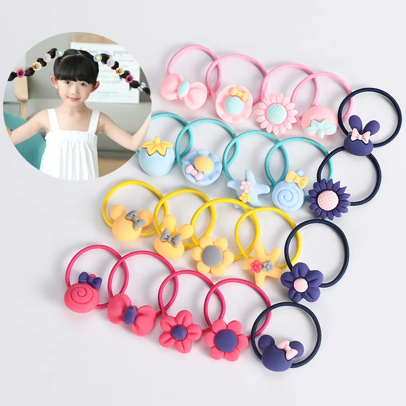 20 шт./компл. милый мультфильм девушка волос Веревка кольцо красочные эластичные