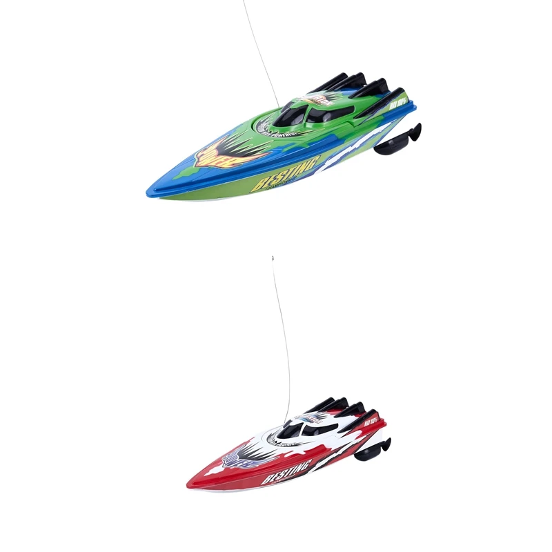 2 Pcs RC Boat Radio Remote Control Twin Motor High Speed Racing Toy Gift for Kids Eu Plug Green &amp Red | Игрушки и хобби