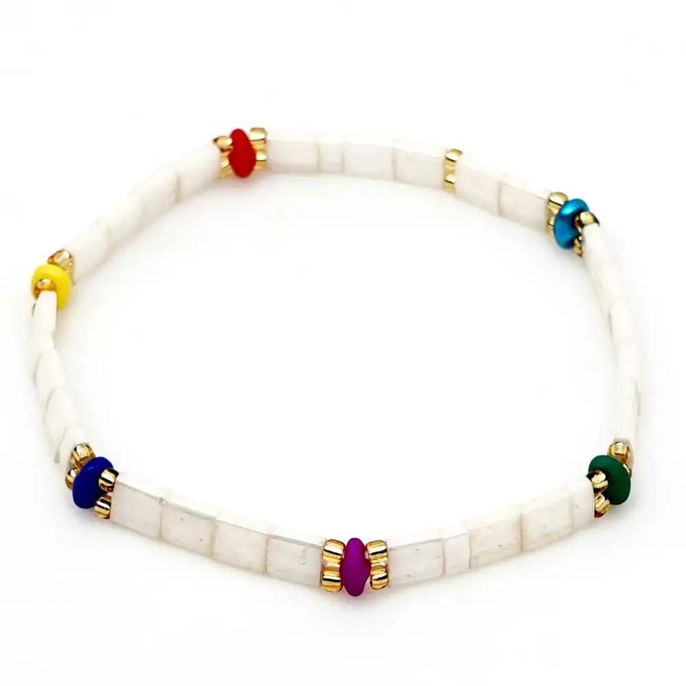 Go2boho MIYUKI браслет Радуга Тила бусины браслеты Pulseira Mujer женские ювелирные изделия Красочные богемные летние пляжные ручной работы - Окраска металла: TL-B190028A