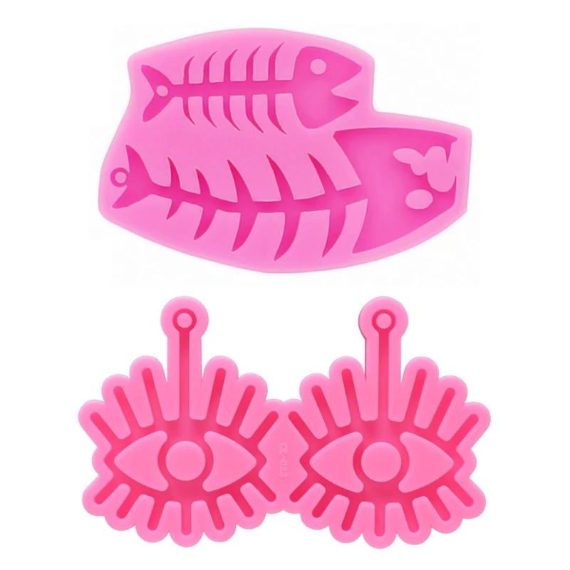 

Shiny Fish Bone/Eyes Shape Earrings Epoxy Resin Mold Keychain Casting Silicone Mould DIY Crafts Jewelry Pendant Tool
