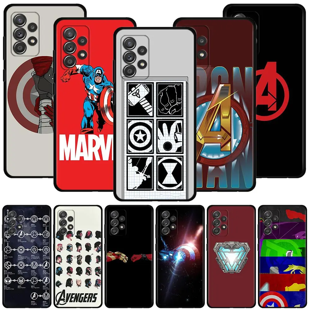 

Case For Samsung Galaxy A51 A71 A41 A31 A13 A11 A01 A72 A52 A42 A32 A22 A52s A21s A02s A03 A12 A02 Shell Marvel Logo Heros