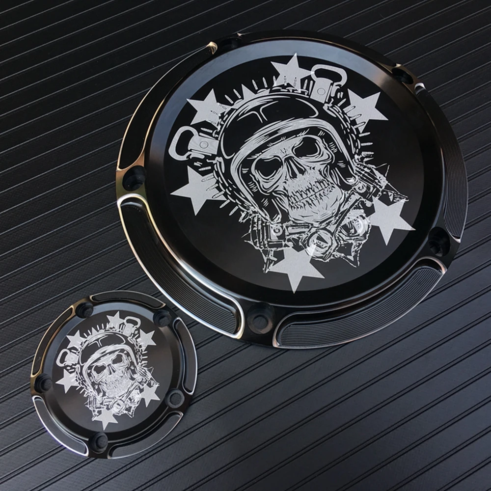 Крышка двигателя контрастные CNC Дерби таймер для Harley Touring Electra Glide Road King Dyna Softail