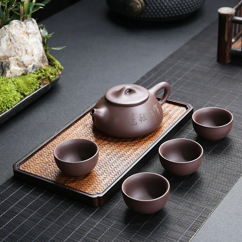 

Raw Ore Zisha Tea Set Hand Made Chinese Purple Clay Teapot Teacup Set Quality Gift Drinkware Tea Ware