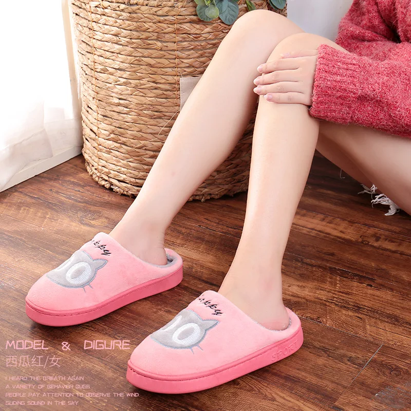 Домашняя обувь хлопковая на толстой подошве осенне зимние ботинки женская для