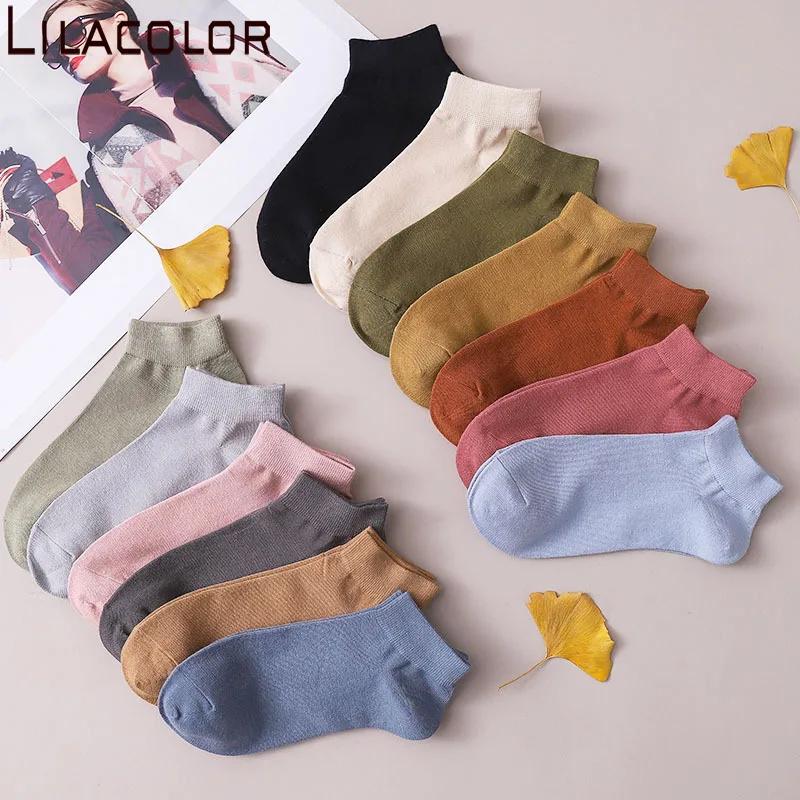 Lilacolor/Хлопковые женские короткие носки Новинка 2020 года сезон весна лето