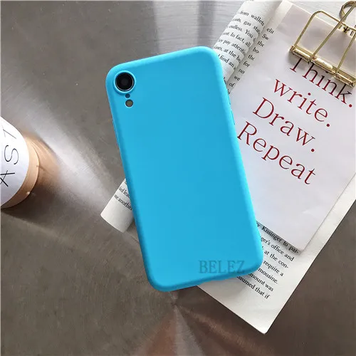 Яркие 360 Чехлы для iPhone 6 6S Plus X из мягкого силикона для iPhone 8 Plus, чехол из ТПУ для iPhone 7 8 Plus, чехлы - Цвет: sky blue
