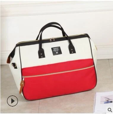 red white M size Женская Большая Дорожная сумка Портативная одежда Вещевой мешок дорожный Органайзер сумка для выходных складные мужские ночные сумки модная ручная сумка - Цвет: red white M size