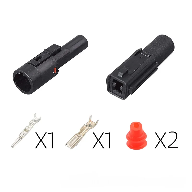 

100set Furukawa 1 pin circular black waterproof male female electric auto wire connector FW-C-1M-B FW-C-1F-B