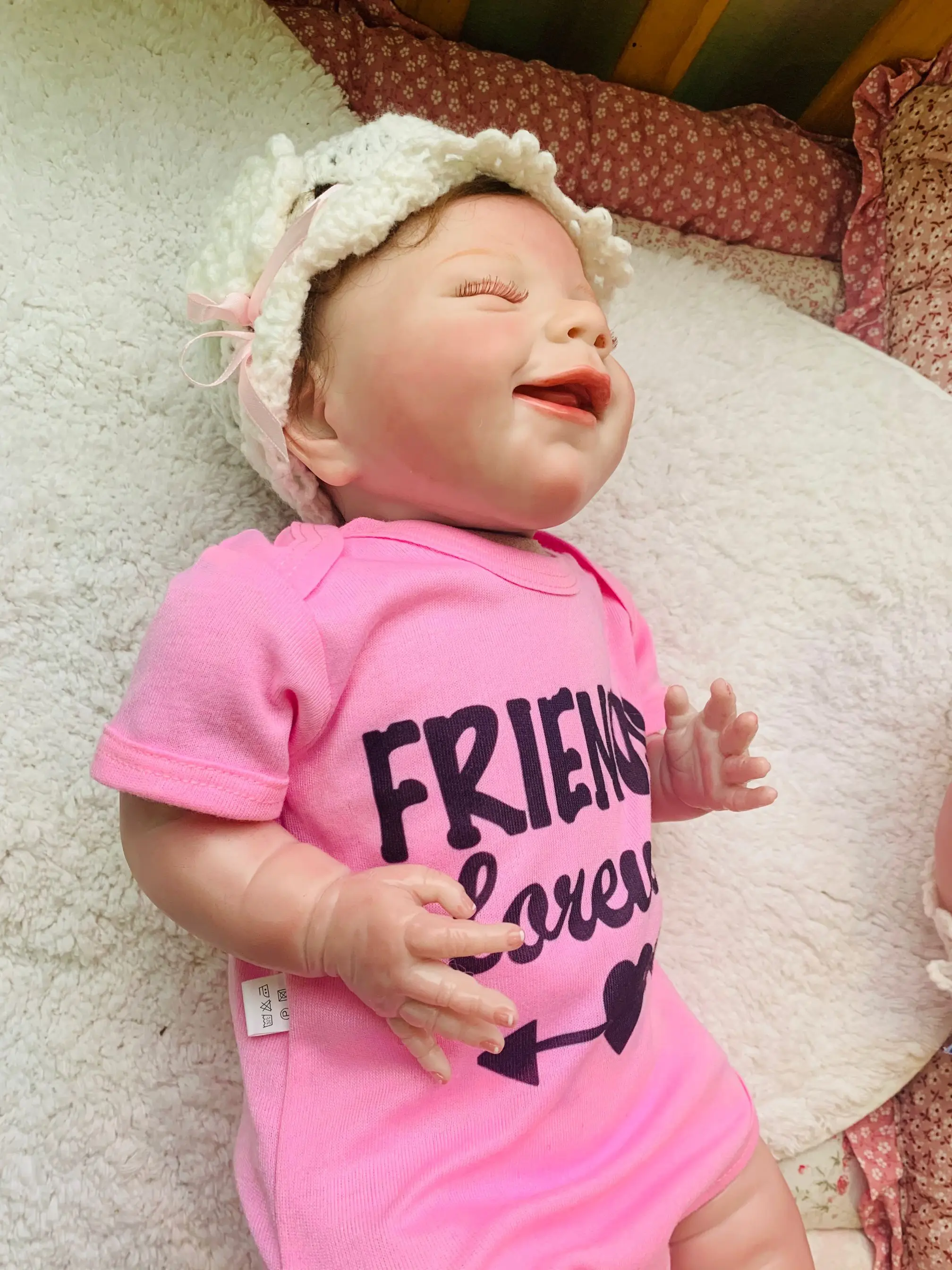 NPK likfelike Origianl novo rosto super doce bebe boneca renascer bebê gêgêmeos очень младший toque flexперезаряжаемые