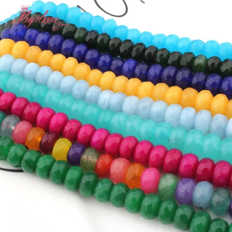 Граненые бусины 5x8 мм из нефрита каменные для самостоятельного изготовления