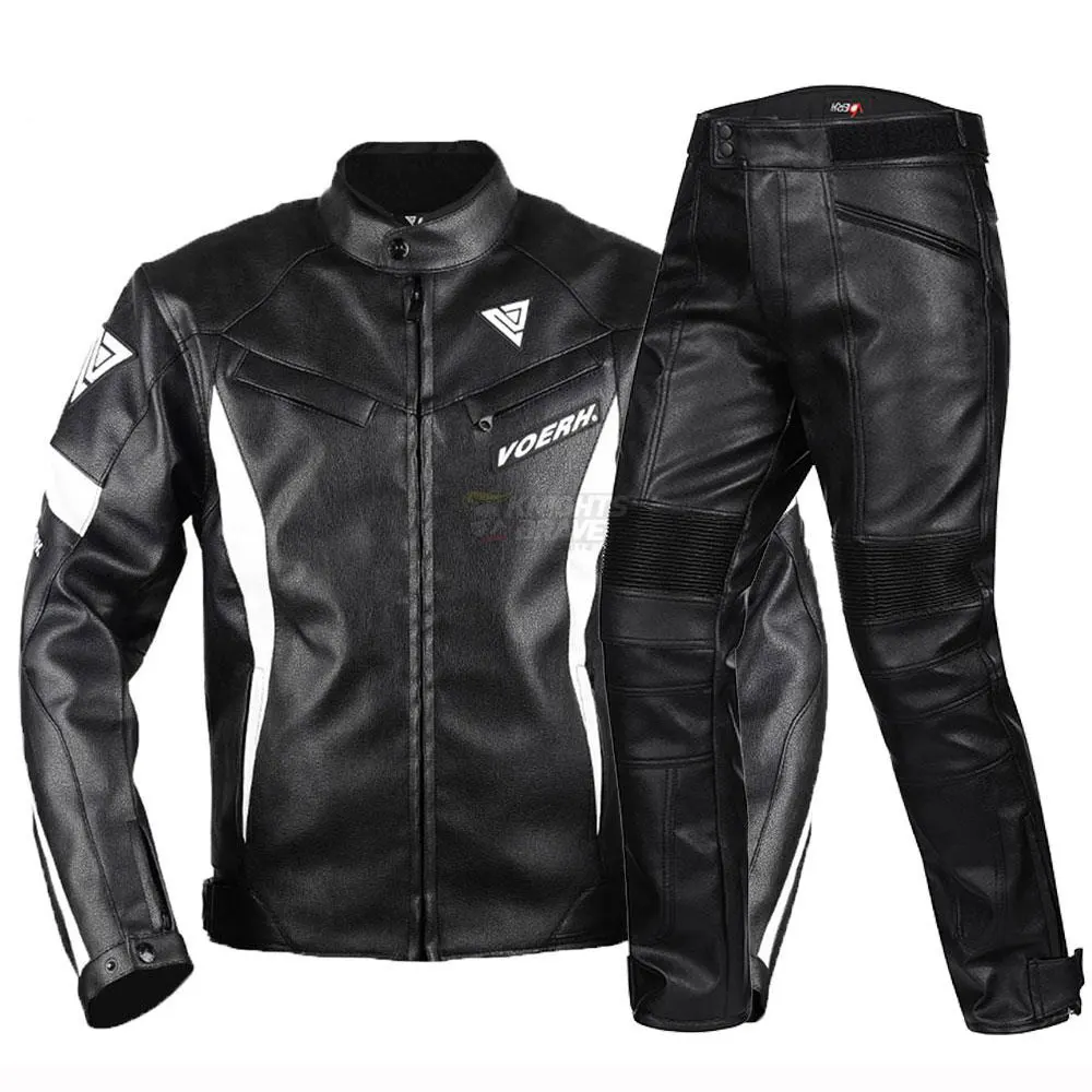 VOERH Motorcycle Jacket PU Leather Chaqueta Moto Waterproof Moto Suit Motorbike Motocross Riding Jacket Motorcycle Protection