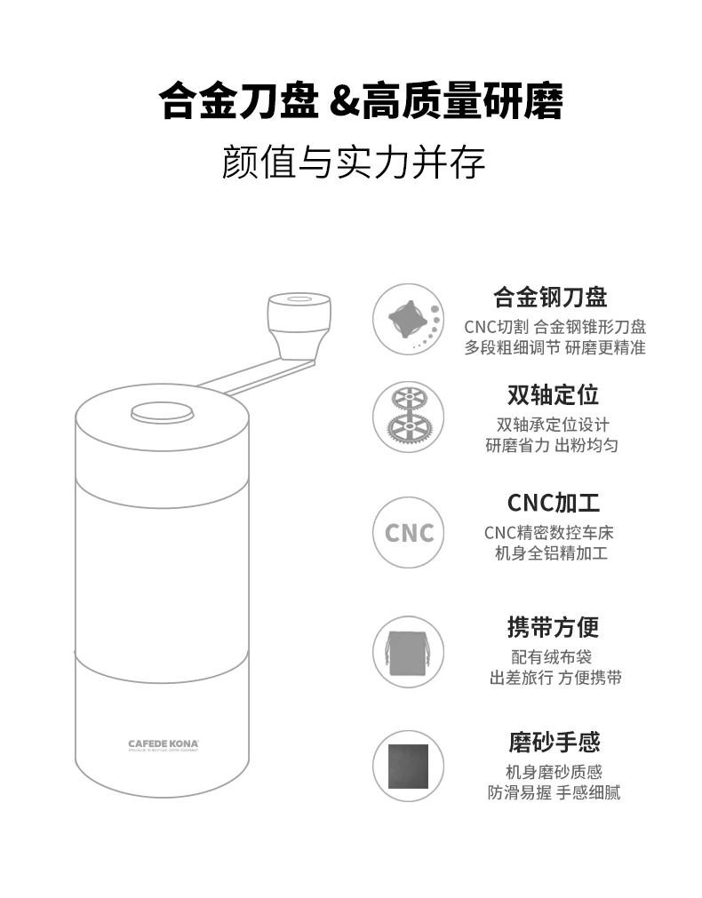 買取 コニカルバリコーヒーグラインダー高級ハンドクランクステンレス鋼ポータブルコーヒーグラインダーホームkahve MakinesiキッチンツールBE50CG