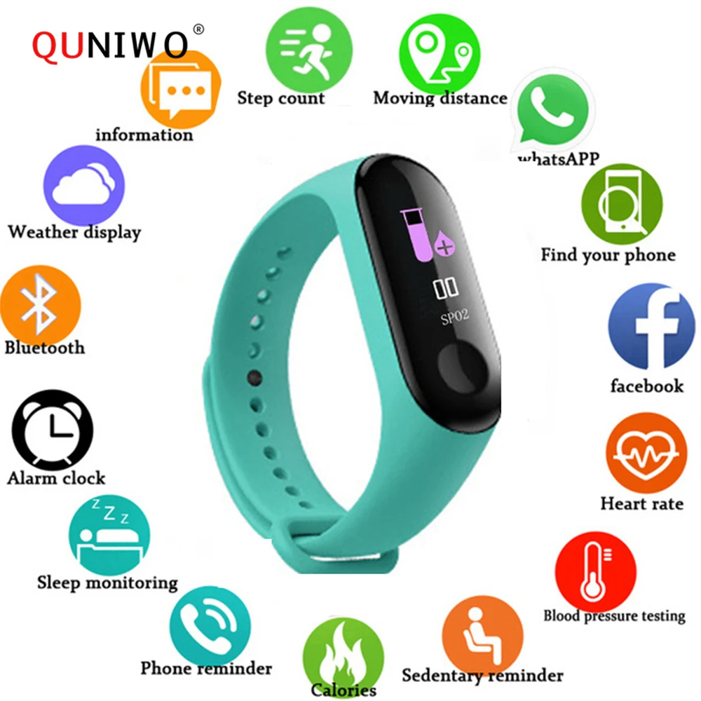 Фитнес M3 цветной экран умный спортивный браслет трекер для занятий бегом