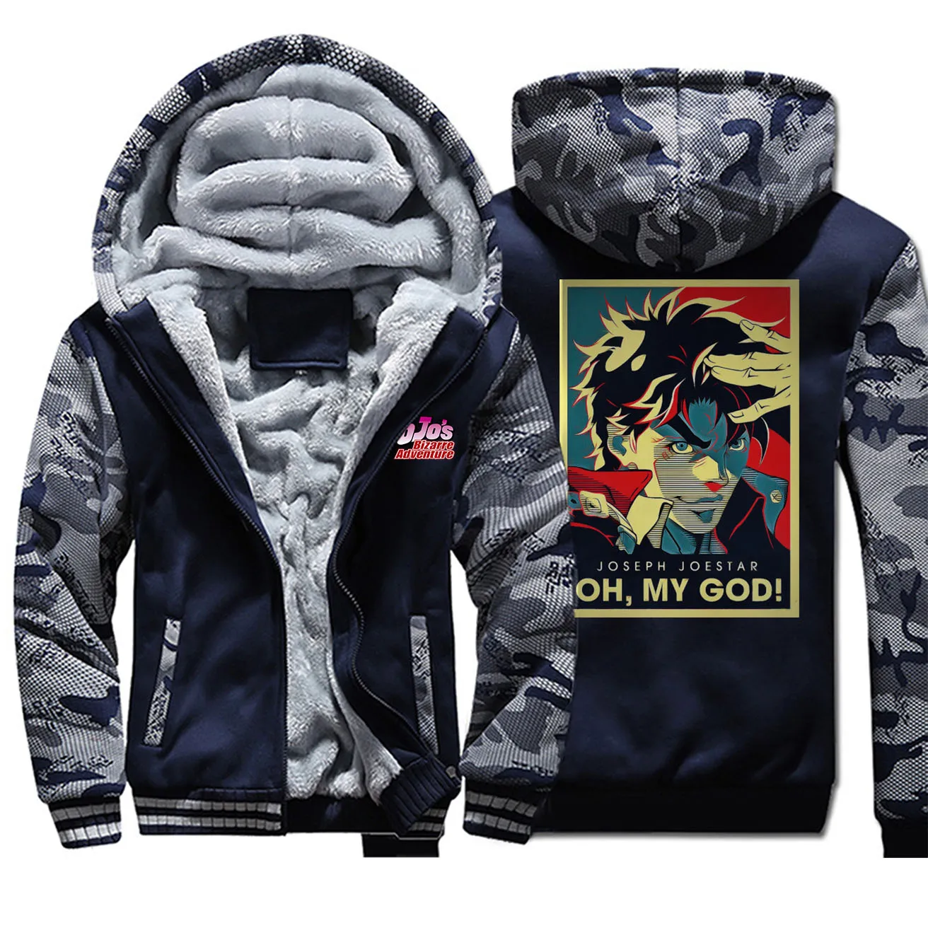 Мужская куртка Jojo's Bizarre Adventure Japan Anime Oh My God Joseph Joestar Camo теплая уличная в стиле