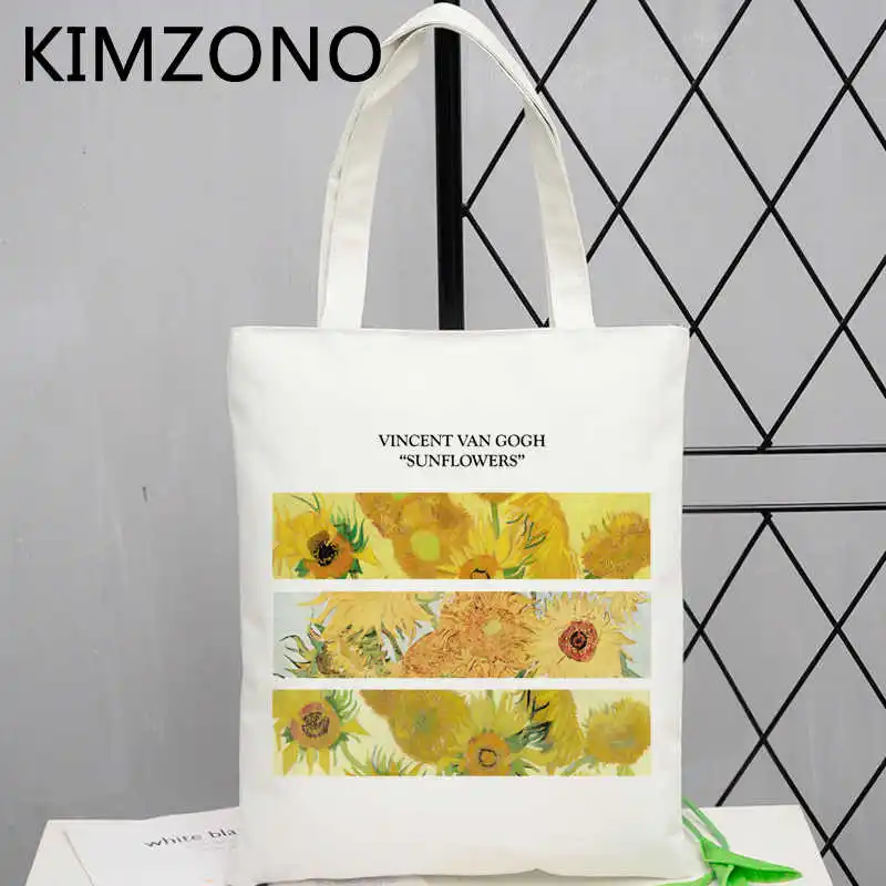 

Van Gogh shopping bag grocery shopper jute bag shopper reusable bolsas de tela bag shoping tote reusable sac toile